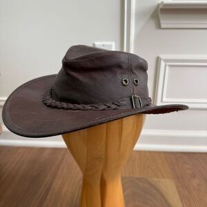 Kangaroo Overlander Cracker Jack Hat Brown Leather M
